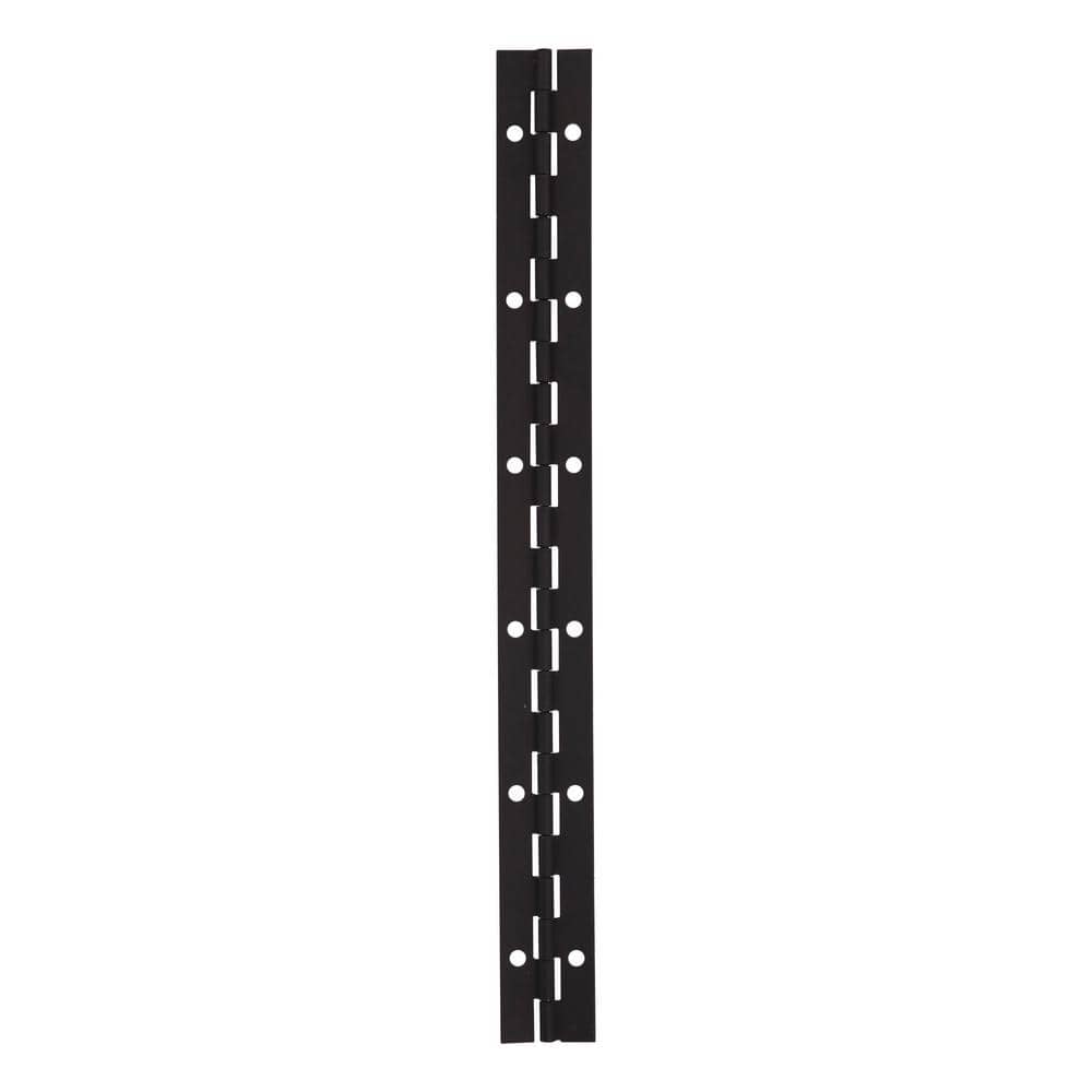 1-1/2 in. x 48 in. Square Radius Matte Black Continuous Hinge