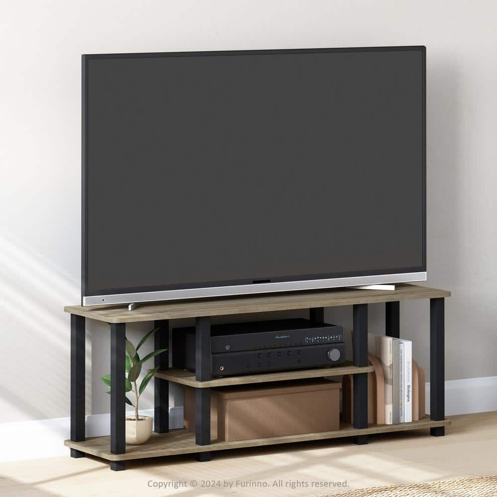 Black Lacquered 3-Tier Composite Wood TV Stand