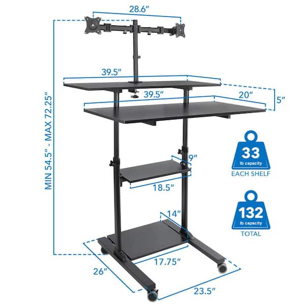 Extra Tall Single Monitor Arm Stand Desk Mount with 39.5 inch