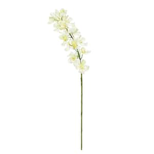 30 in. Cream Artificial Vanda Orchid Singapore Flower Stem Tropical Spray (Set of 3)
