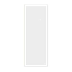 28 in. W x 75 in. H Full Length Rectangular Framed Wall Bathroom Vanity Mirror with Lights in White
