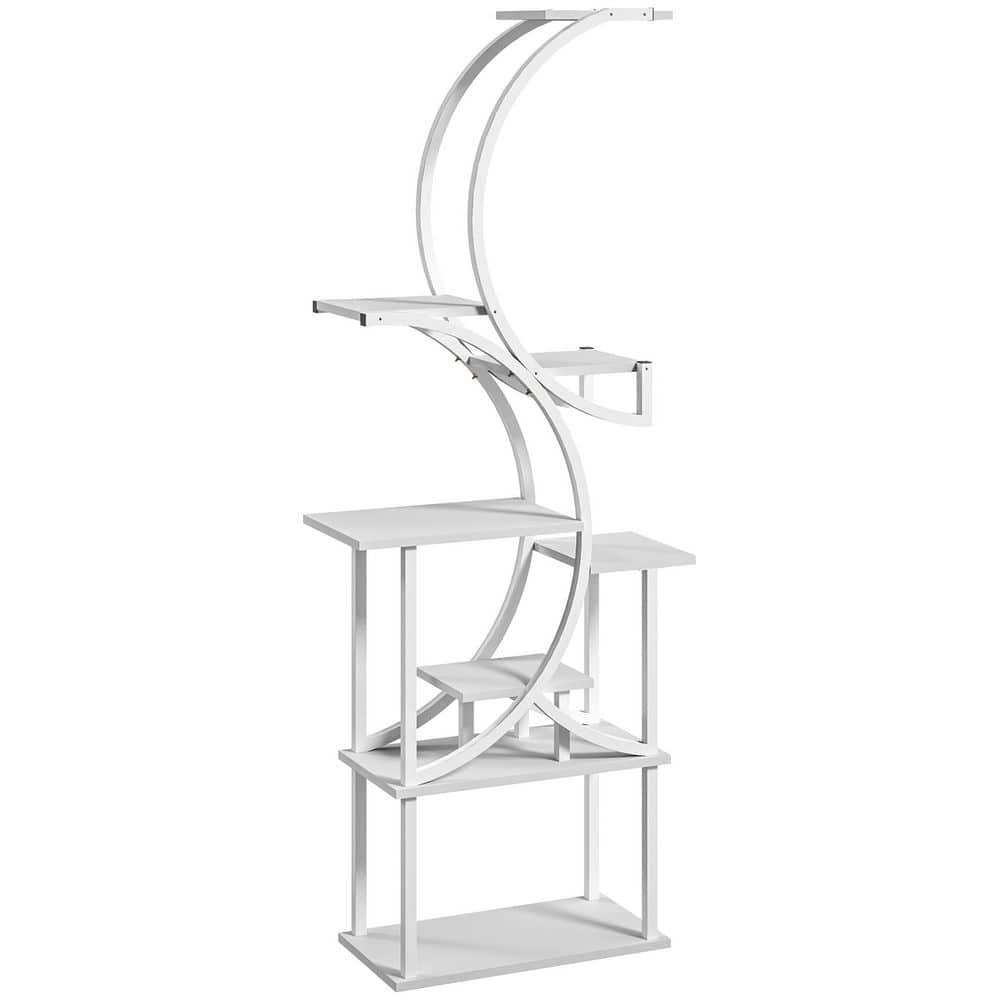 24.4 in. x 10.2 in. x 61.8 in. Indoor Steel Frame Carbonized Plant Stand, K
