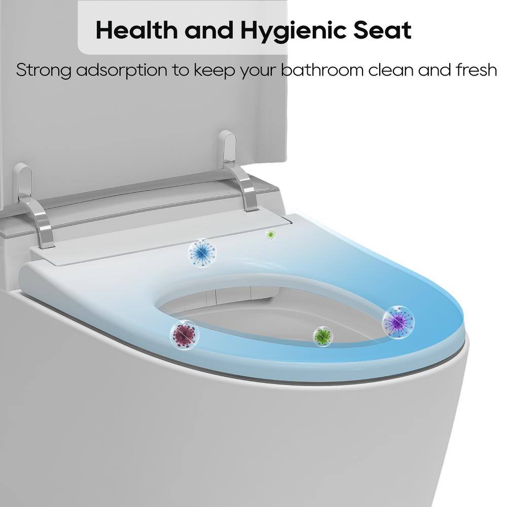 High Efficiency White Elongated Floor Mounted Toilet with Heated Seat