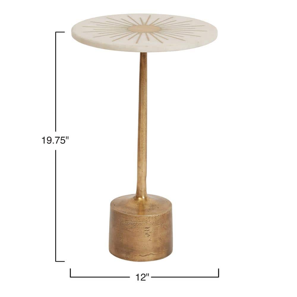 Gold Marble and Metal Sunburst Martini Table