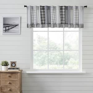 Sawyer Mill Patchwork 90 in. L x 19 in. W Cotton Valance in Country Black Soft White