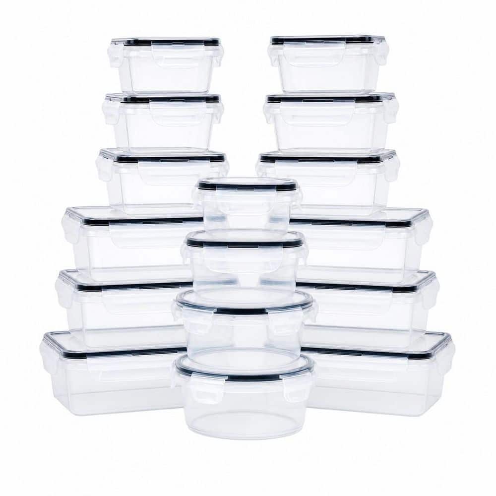 Numhew 32-Piece Tupperware Set for Food Storage with 16 Containers