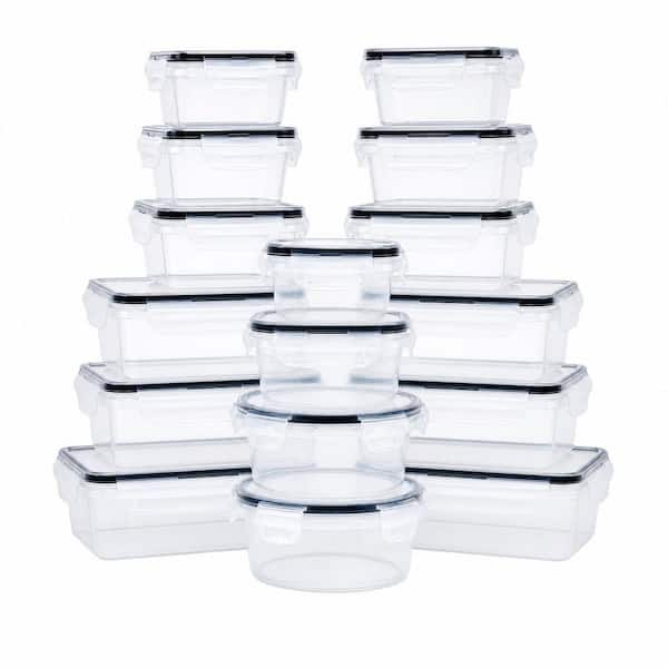 32-Piece Tupperware Set for Food Storage with 16 Containers and 16 Lids, Airtight Leak Proof, Snap Lock, BPA Free