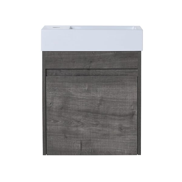 CASAINC 10.2 in. W x 18.1 in. D x 22.8 in. H Bath Vanity Cabinet without Top in Gray with White Top