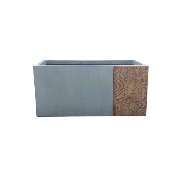 KANTE 23 in. L Timber Ridge Lightweight Concrete Modern Rectangle Outdoor Planter