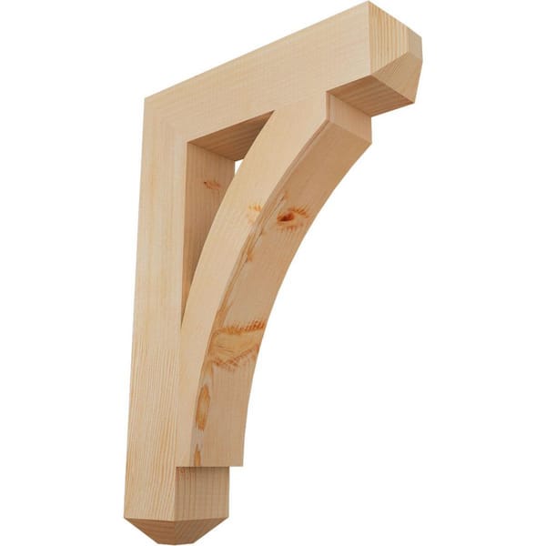 Ekena Millwork 3.5 in. x 26 in. x 18 in. Douglas Fir Thorton Craftsman Smooth Bracket
