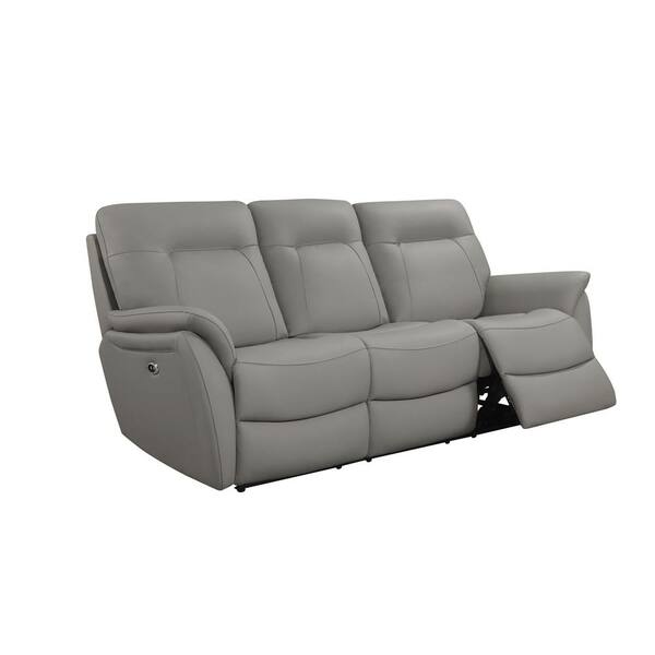 Devon Claire Alfred Grey 3 Piece, Grey Leather Power Reclining Sofa Set