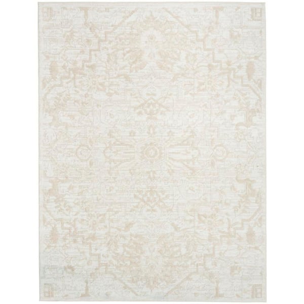 Dekor Ivory 4 ft. x 6 ft. Medallion Traditional Area Rug