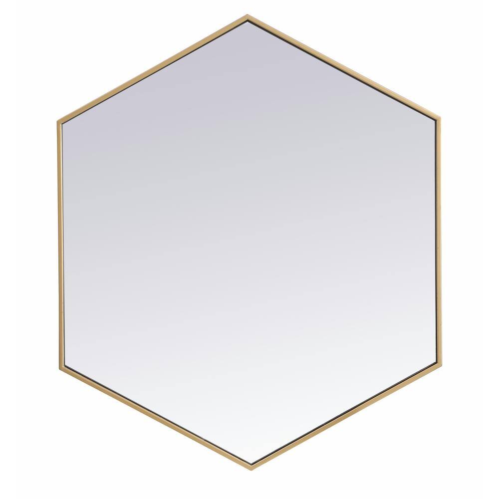 Medium Irregular Brass Modern Mirror (32 in. H x 38 in. W)