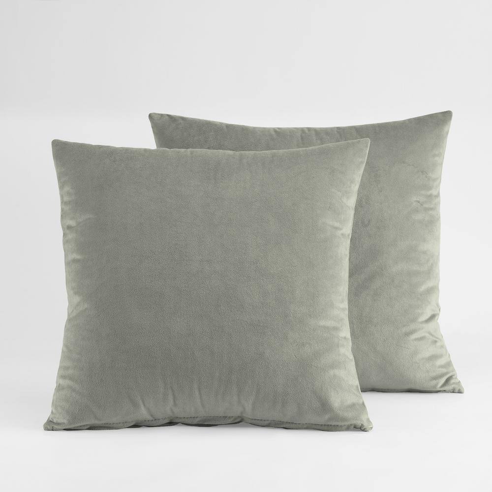 Silver Grey Modern Polyester Euro Cushion Covers Set