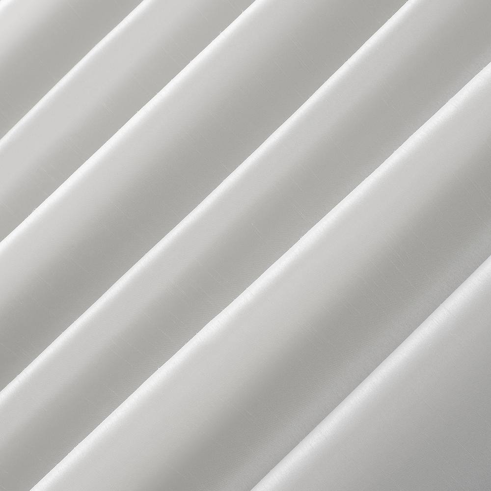 Pearl White Faux Silk Blackout Curtain Panel with Back Tab