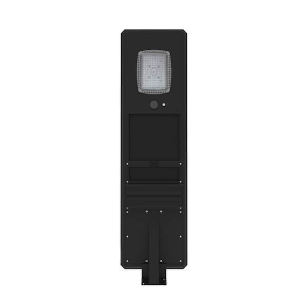 EVO Solar Powered Black 120-Watt 23520 Lumens LED Integrated Area Light All in One for Parking Lots Commercial Walkways