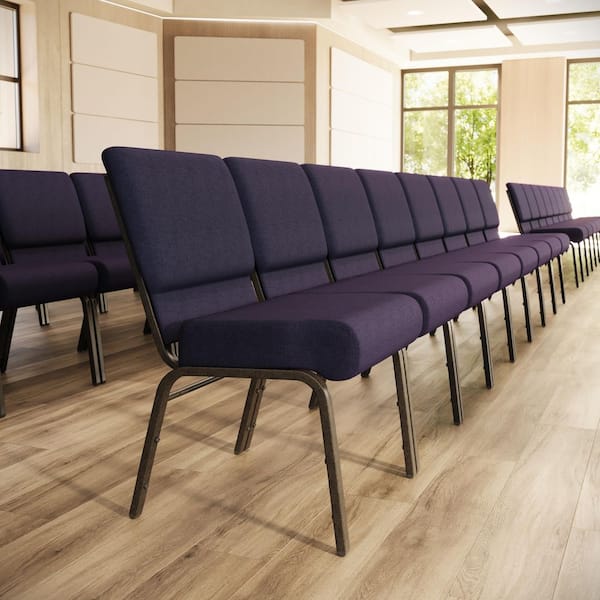 Fabric Stackable Church Chair in Royal Purple