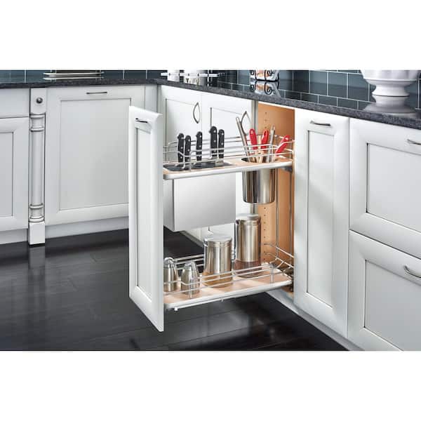 2-Tier Knife Block Pullout Organizers w/ Soft-Close