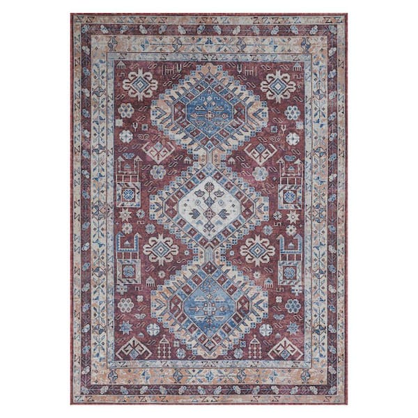 Alaska Red 5 ft. x 8 ft. Medallion Area Rug