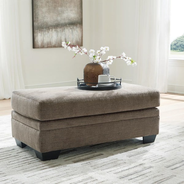 Signature DESIGN BY ASHLEY Stonemeade Gray Polyester Rectangle Accent Medium Ottoman
