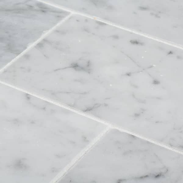Jeffrey Court Italian White Carrara 3 in. x 6 in. Honed Marble Wall and Floor Tile (1 sq. ft./Pack)
