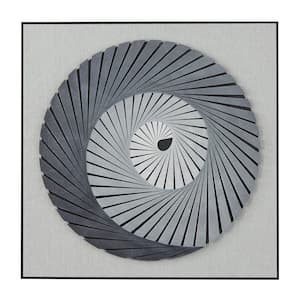 Gray 3D Spiral Geometric Shadow Box with Black Frame