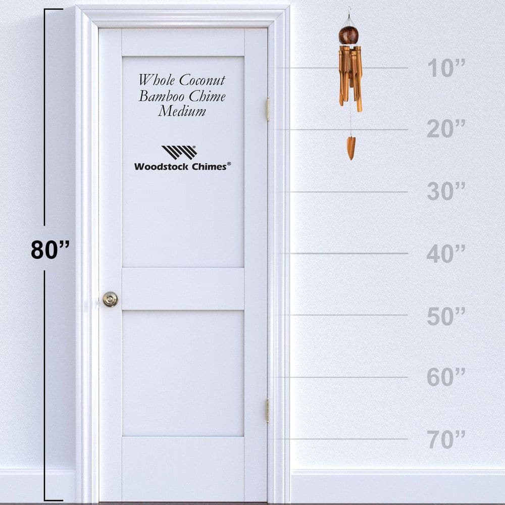Medium 25'' Brown Coconut and Bamboo Wind Chime