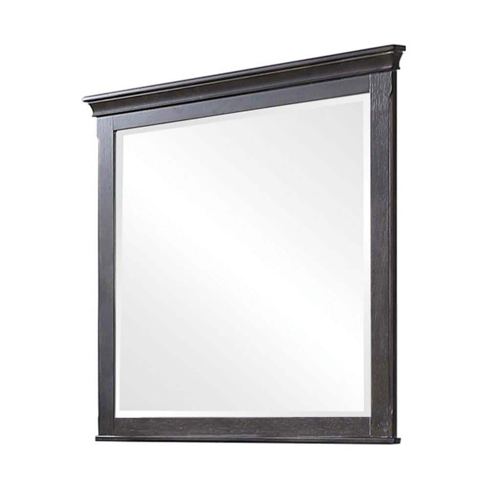 Benjara 2 W X 41.75 H Gray And Brown Crown Molding Wood Frame Mirror ...