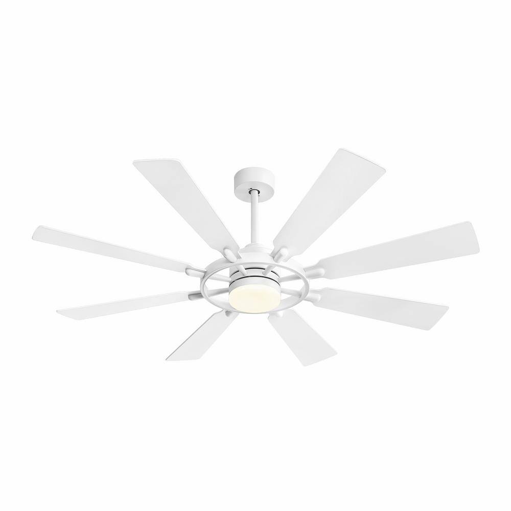 WINGBO 80 in. 8 Blades LED Indoor White Ceiling Fan with Remote WBCF