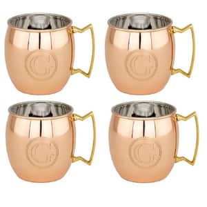 16 oz. Solid Copper Mule Mugs and Monogram G (Set of 4)