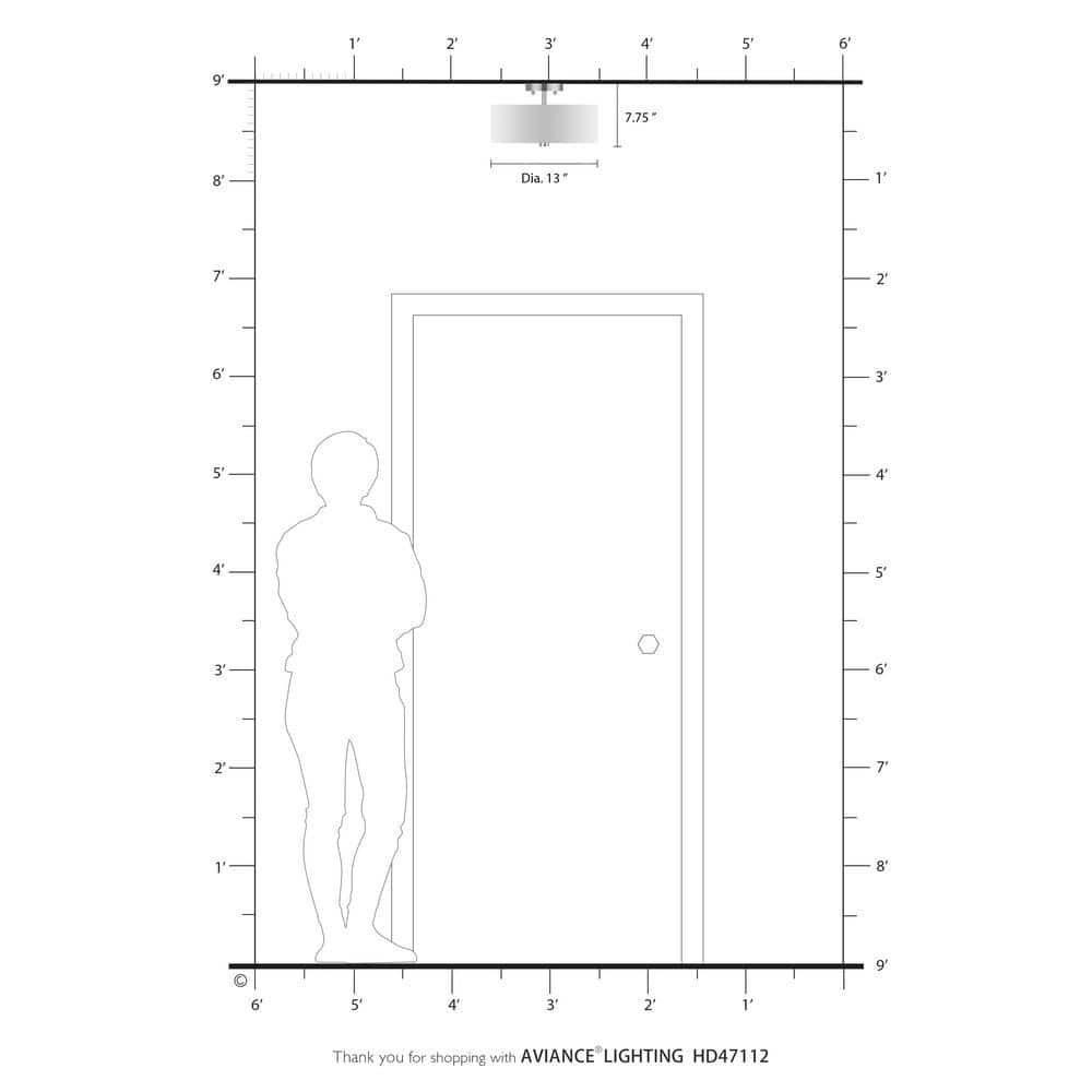 Elegant Brushed Nickel Semi-Flush Drum Light with Off-White Shade