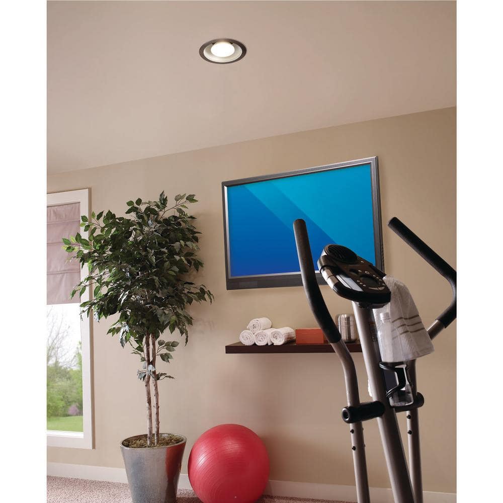 NuTone White LED Ceiling Mount Bath Fan with Trim Kit