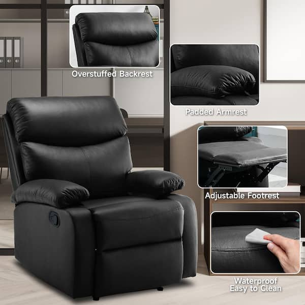 Small black deals leather recliner