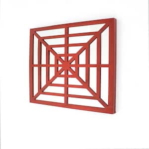Mariana Red Modern Mirrored Bright Wooden Wall Decor