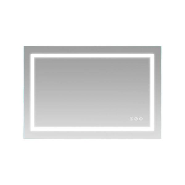 Unbranded 36 in. W x 24 in. H Rectangular Frameless LED Anti-Fog Dimmable Wall Mount Bathroom Vanity Mirror