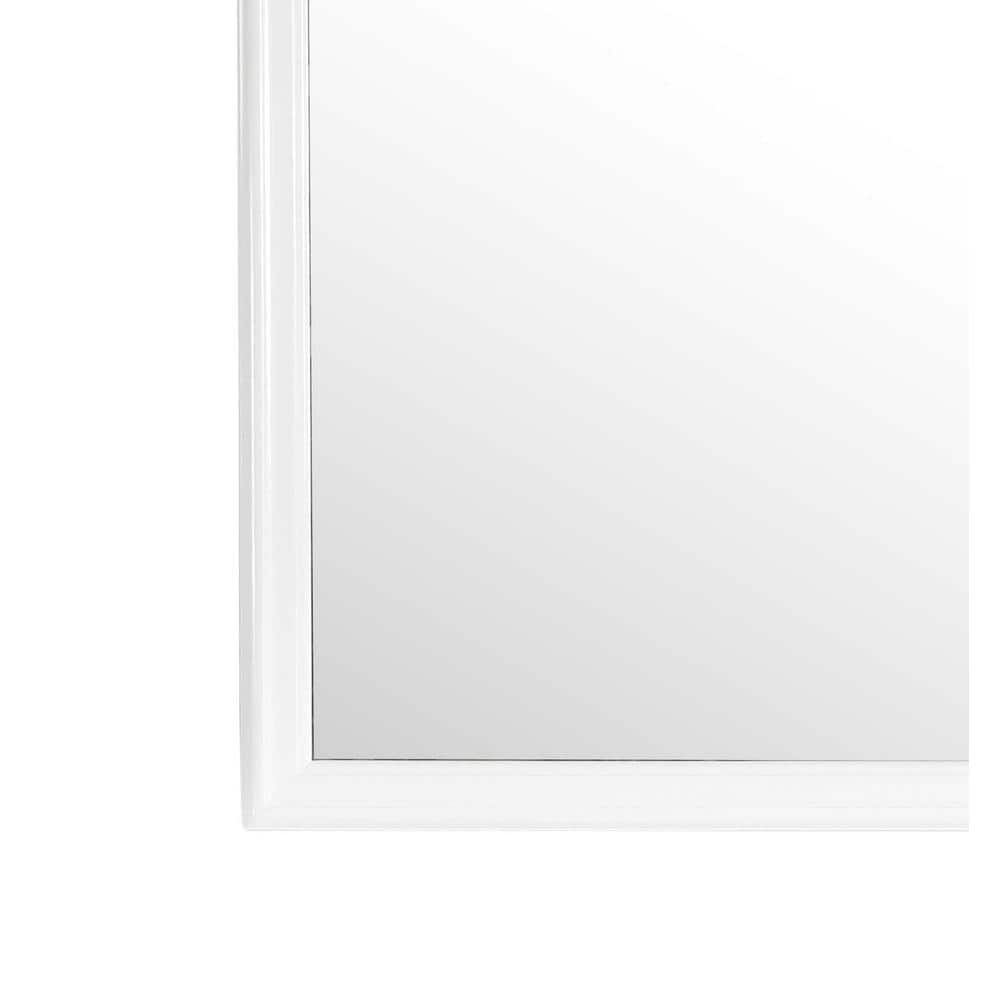 Classic White Square Wood Framed Dresser Mirror