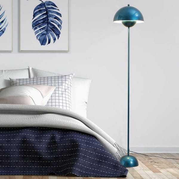 Zompoo Modern 63 in. 1-Light Dark Blue LED Dome Reflecting