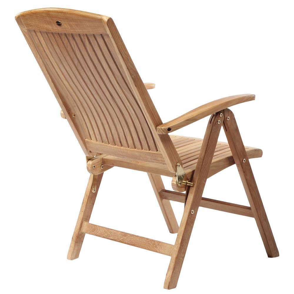 Colorado Teak Wood Recliner Chair with Armrests