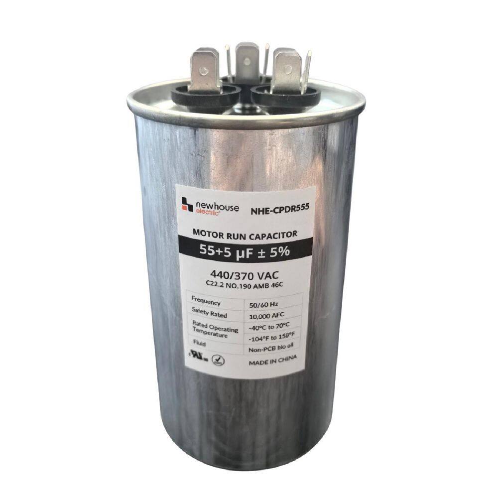 Dual Run Capacitor 55/5 MFD 440/370 VAC for Air Conditioner and Heat Pump Systems, Round, Metal price history on PriceWatchPro