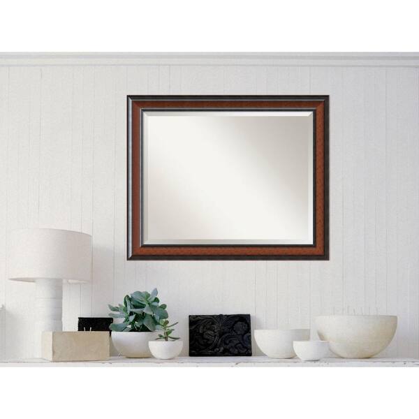 Amanti Art Medium Rectangle Walnut Casual Mirror (26.75 in. H x 32.75 in. W)