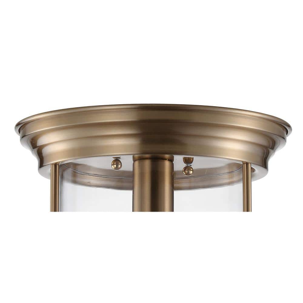 Savannah 10.25" Brass and Glass LED Flush Mount Light