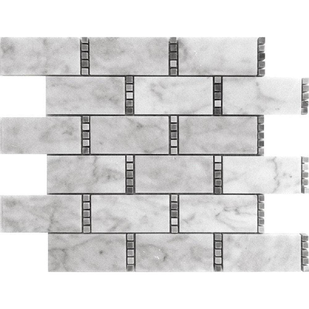 White and Gray 4 in. x 5 in. Subway Polished Marble Mosaic Tile Sample (0.13 sq. ft./Piece) price history on PriceWatchPro