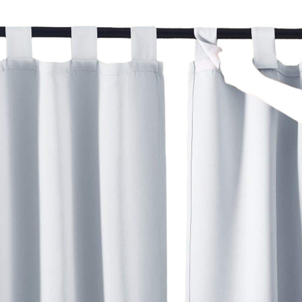 Waterproof Outdoor Patio Porch Curtain Self-Stick Tab Top Blackout Indoor Outdoor Dividers in Greyish White (Set of 2) price history on PriceWatchPro