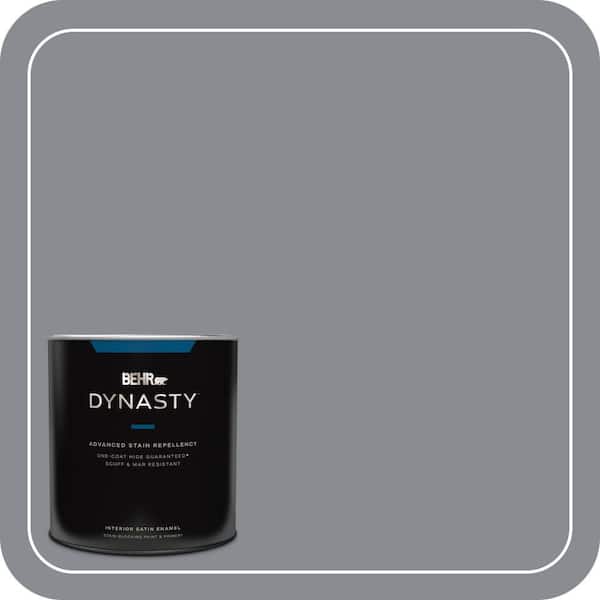 BEHR DYNASTY 1 qt. #PMD-73 Ancient Pewter Satin Enamel Interior Stain-Blocking Paint & Primer