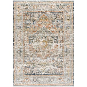 Edmonton Gray/Orange Medallion 2 ft. x 3 ft. Indoor Area Rug