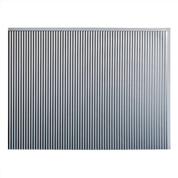 Fasade 18.25 in. x 24.25 in. Argent Silver Rib PVC Decorative Backsplash Panel