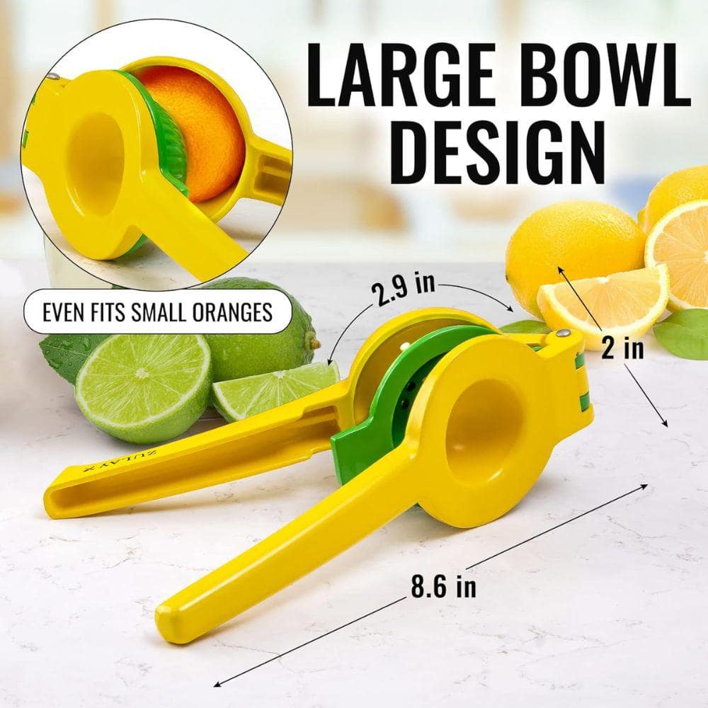 Yellow and Green Aluminum Citrus Juicer with Seed Filter