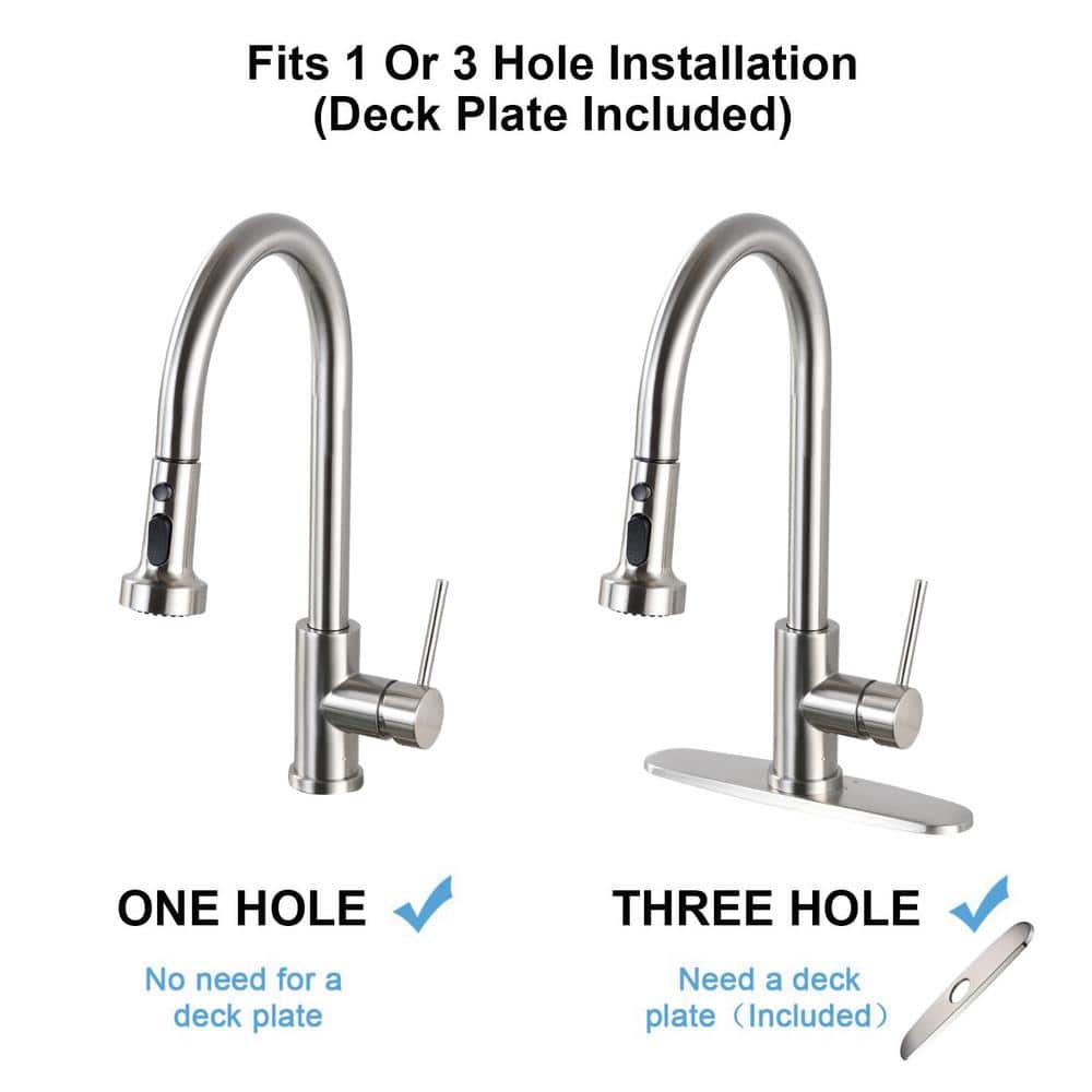Commercial Brushed Nickel Stainless Steel Pull Down Kitchen Faucet