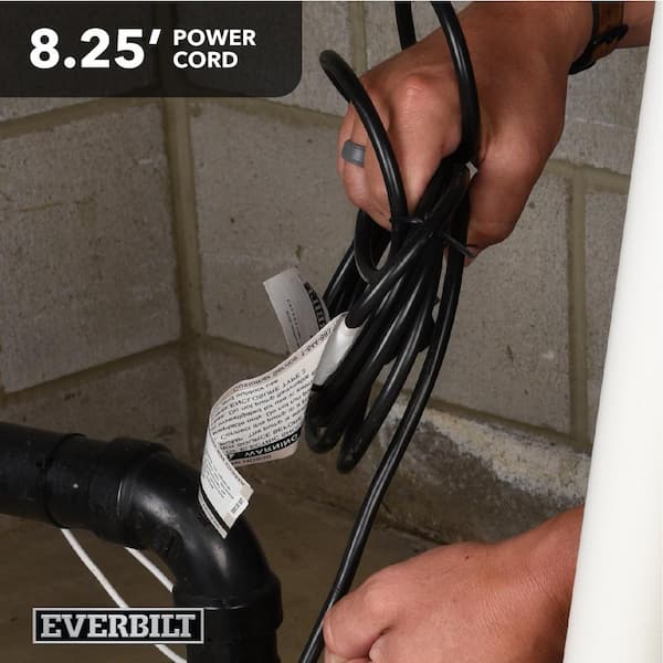 Everbilt - 1/4 HP Aluminum Submersible Sump Pump Tether Switch