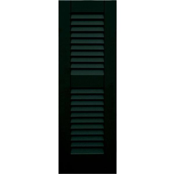 Winworks Wood Composite 12 in. x 36 in. Louvered Shutters Pair #654 Rookwood Shutter Green